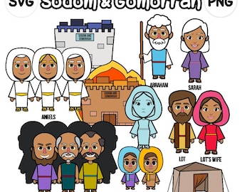 Sodom and Gomorrah Clip Art - bible based - bible characters - VBS - instant download - SVG Cricut - Vector - sunday school - bible story