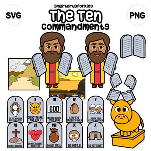 Ten Commandments Clip Art- bible based - bible characters - VBS - instant download - SVG Cricut - sunday school - bible story