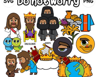 Non preoccuparti - Clip art per la scuola domenicale / File SVG per Cricut