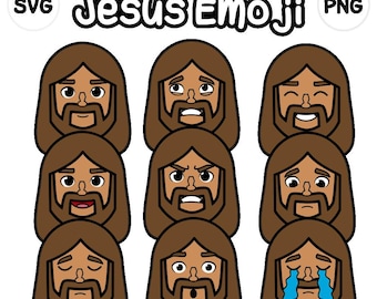 Jesus Emoji Clip Art - bible based - bible characters - SVG Cricut - VBS - Sunday School - instant download - bible story