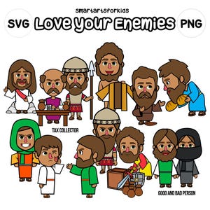 Love Your Enemies Clipart - bible based - bible characters - SVG Cricut - png clip arts - VBS - Sunday School - bible story