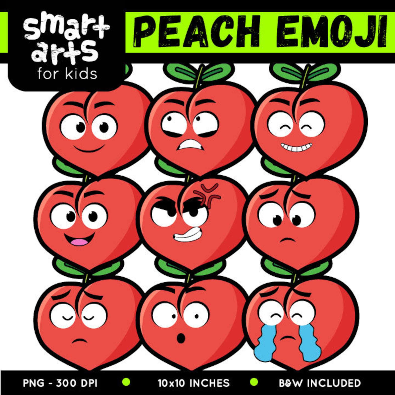 Fruits Emoji Bundle Art for Kids Emoji Clip Art Instant Etsy UK