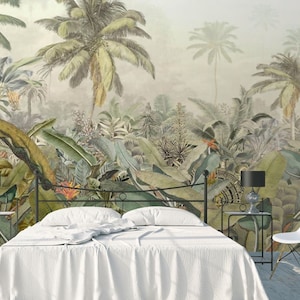 Vinyl Tapete Jungle Wild Tropics Moderne Wand Dekor Fototapete Tropische Pflanzen Große Wand wandbilder ungiftig