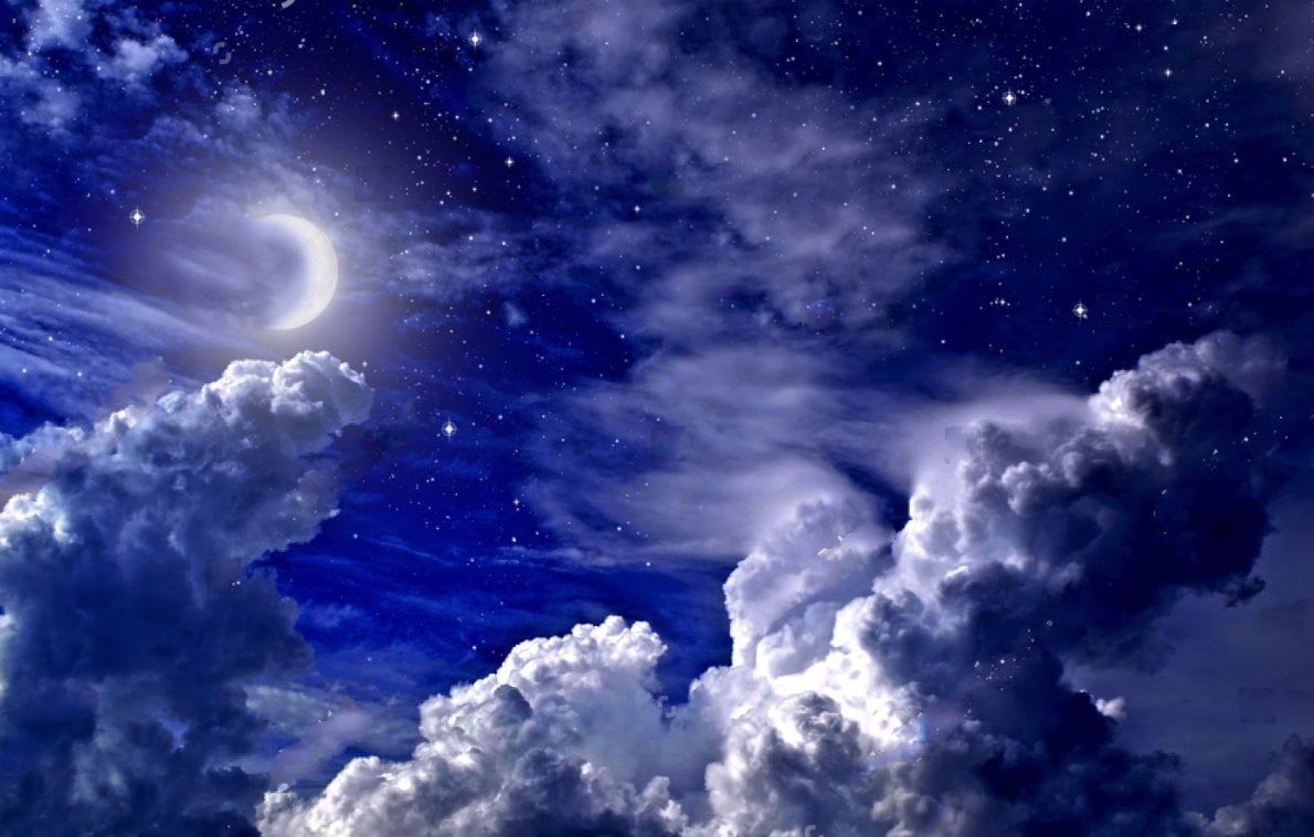Night Sky Clouds 3D Photo Realistic Mural Kids Wallpaper Wall | Etsy España