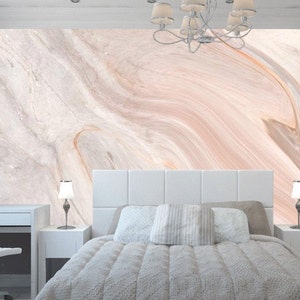 Pink Silver Marble Wallpaper: Modern Vinyl Wall Mural