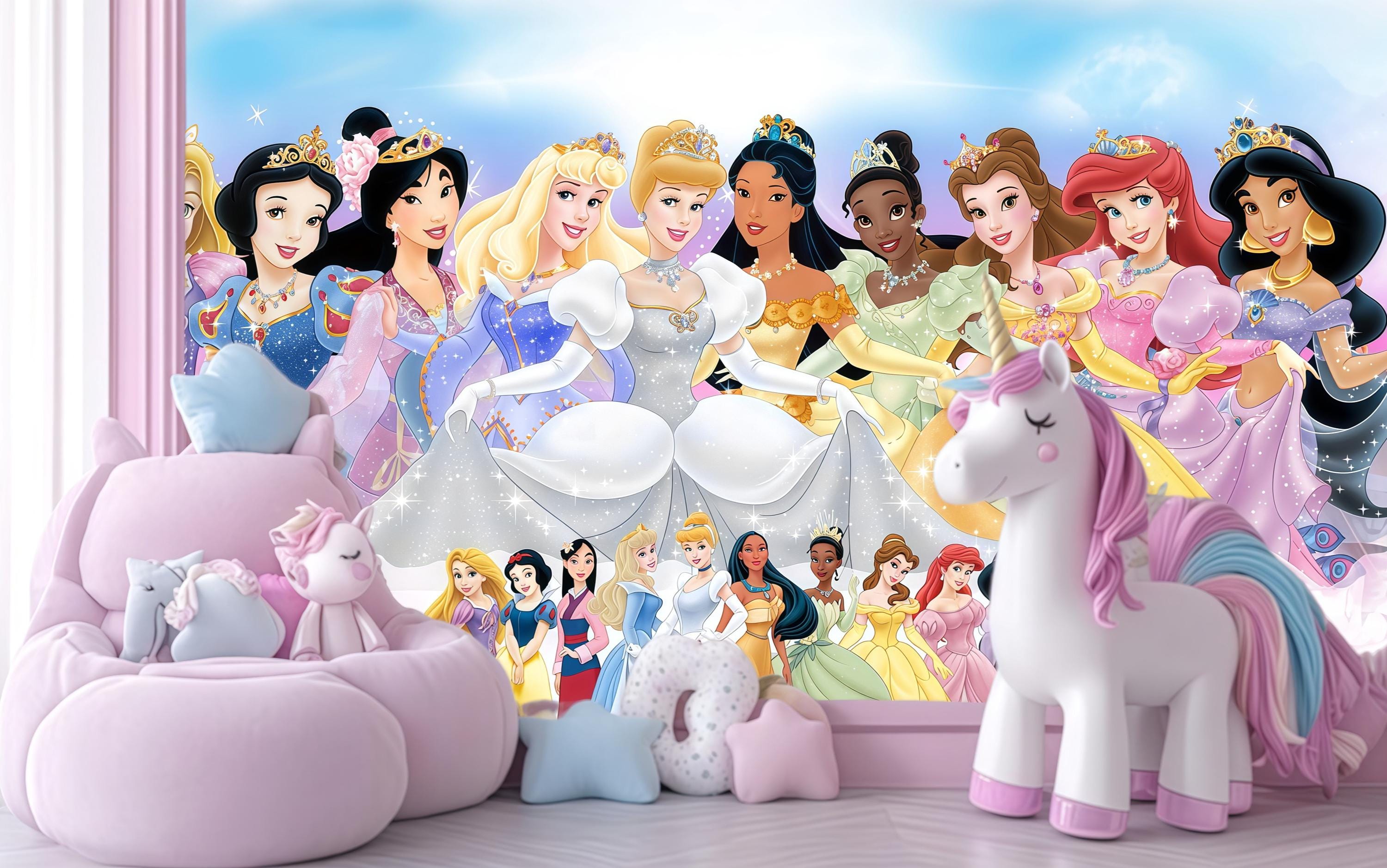 Princess Nursery Wallpaper Mural: Girls Room Art Decor - Etsy