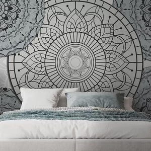 Boho Mandala Wall Mural: Ethnic Meditation Decor - Peel & Stick, Mystical Sacred Geometry, Tranquil Home