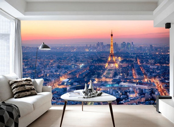 Evening Romantic Paris Wallpaper Modern Wall Decor Large Wall - Etsy Canada Evening Romantic Paris Wallpaper Modern Wall Decor Large Wall - Etsy Canada