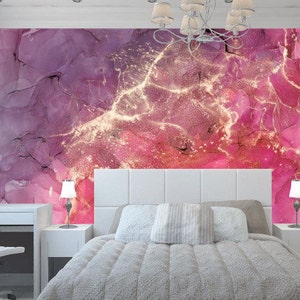 Pink Lavender Purple Gold Marble Wallpaper Girl Room Decor Large Wall Murals Premium Vynil Photo Wallpaper Marble Wall Sticker