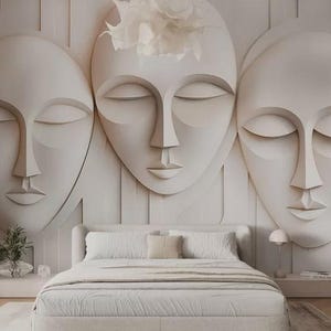 Custuom Abstract Art Face Wallpaper Modern Wall Decor Stylish Beauty Salon Peel & Stick Photo Wallpaper Women Face 3D Large Wall Murals