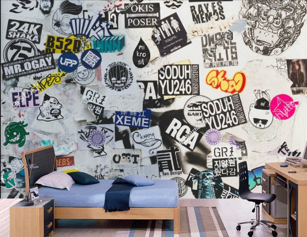 Street Art Graffti Wallpaper Modern Wall Decor Multicolored Stickers