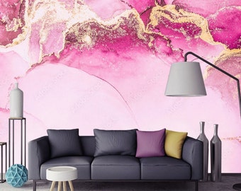 Pink Gold Marble Wallpaper: Abstract Vinyl Wall Mural