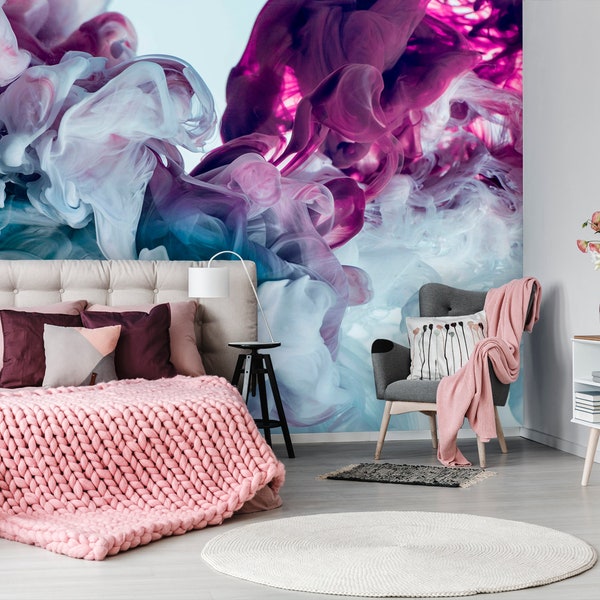 Abstract Ink Vinyl Wallpaper Mural: Modern Art Wall Decor