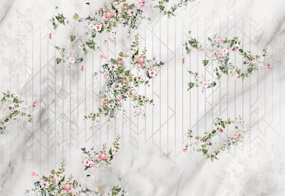 Delicadas flores sobre fondo gris blanco fondo de pantalla - Etsy México Delicadas flores sobre fondo gris blanco fondo de pantalla - Etsy México