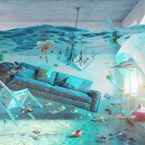 Carta da parati fotografica per bambini/adolescenti fantasy, decorazione da parete moderna subacquea, carta da parati artistica 3D per la cameretta dei bambini, grandi murales da parete