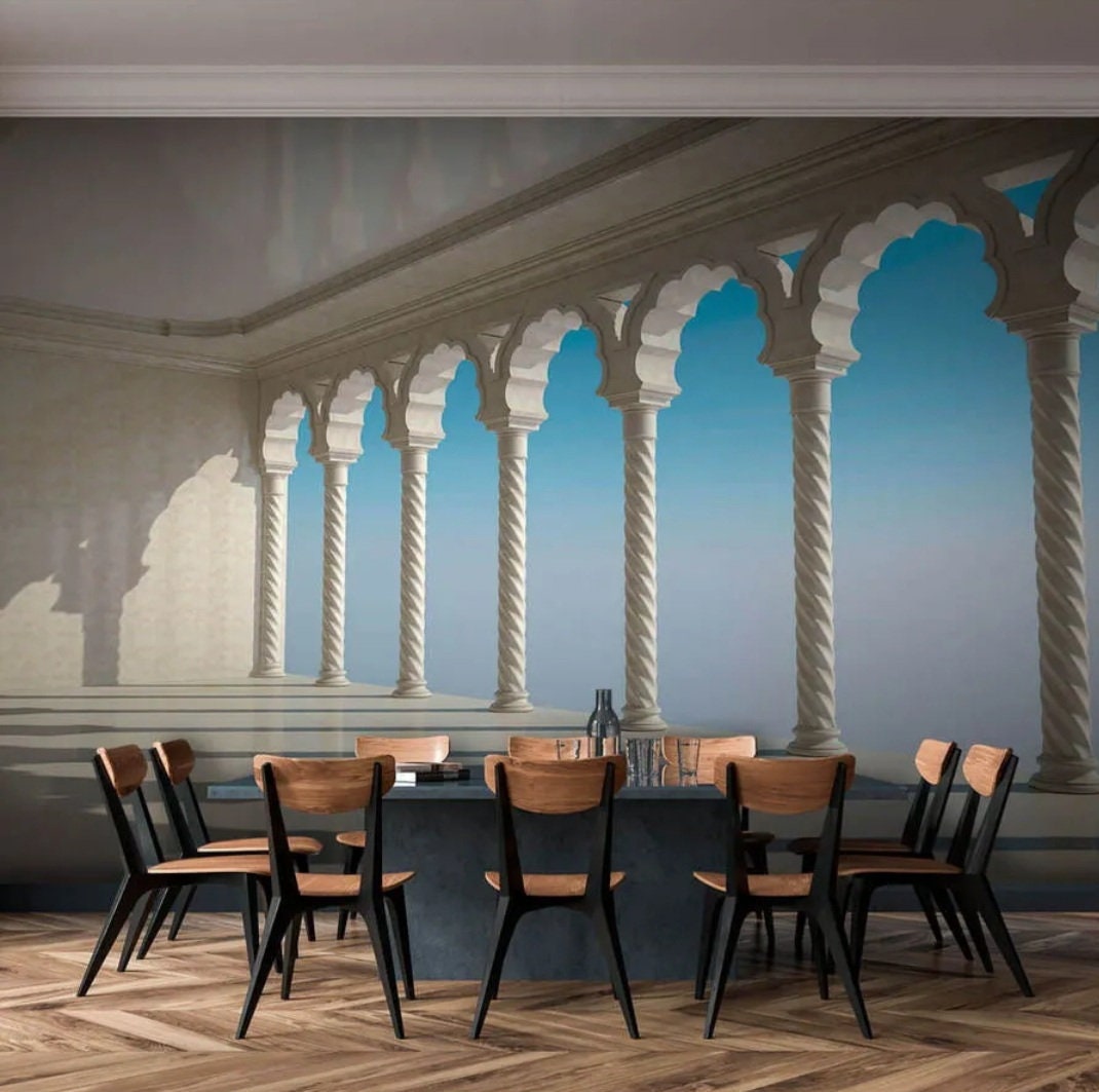 Arches and Columns Wallpaper: Classic Interior Wall Mural - Etsy