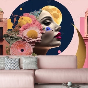Creative Art Woman Portrait Wallpaper Fashion Modern Wall Dedor Girl Face Stylish Beauty Salon Wallpaper Large Wall Murals