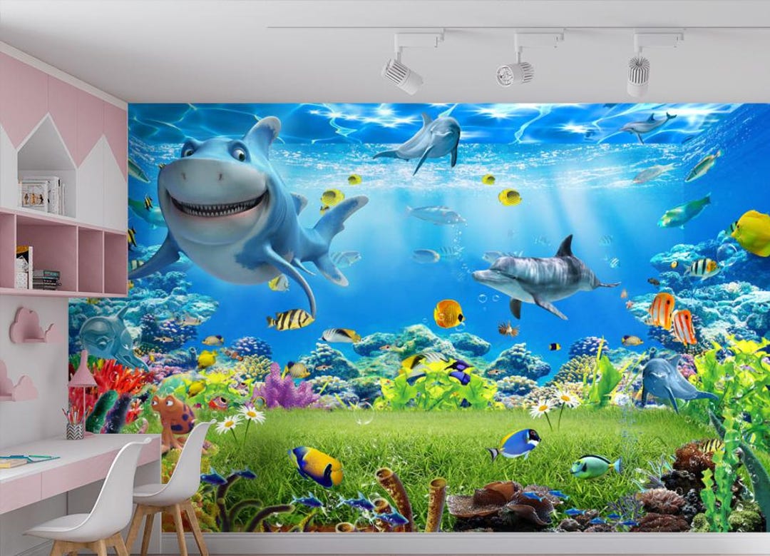 thumbnail image 2 of Fun Shark & Dolphin Vinyl Sticker Decal - Perfect For Laptop, Car, Wall, Or Water Bottle 2 of 5