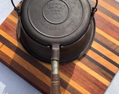 Wagner Ware High Based Wood Handled No8 Cast Iron Waffle Maker Pattern No 1408