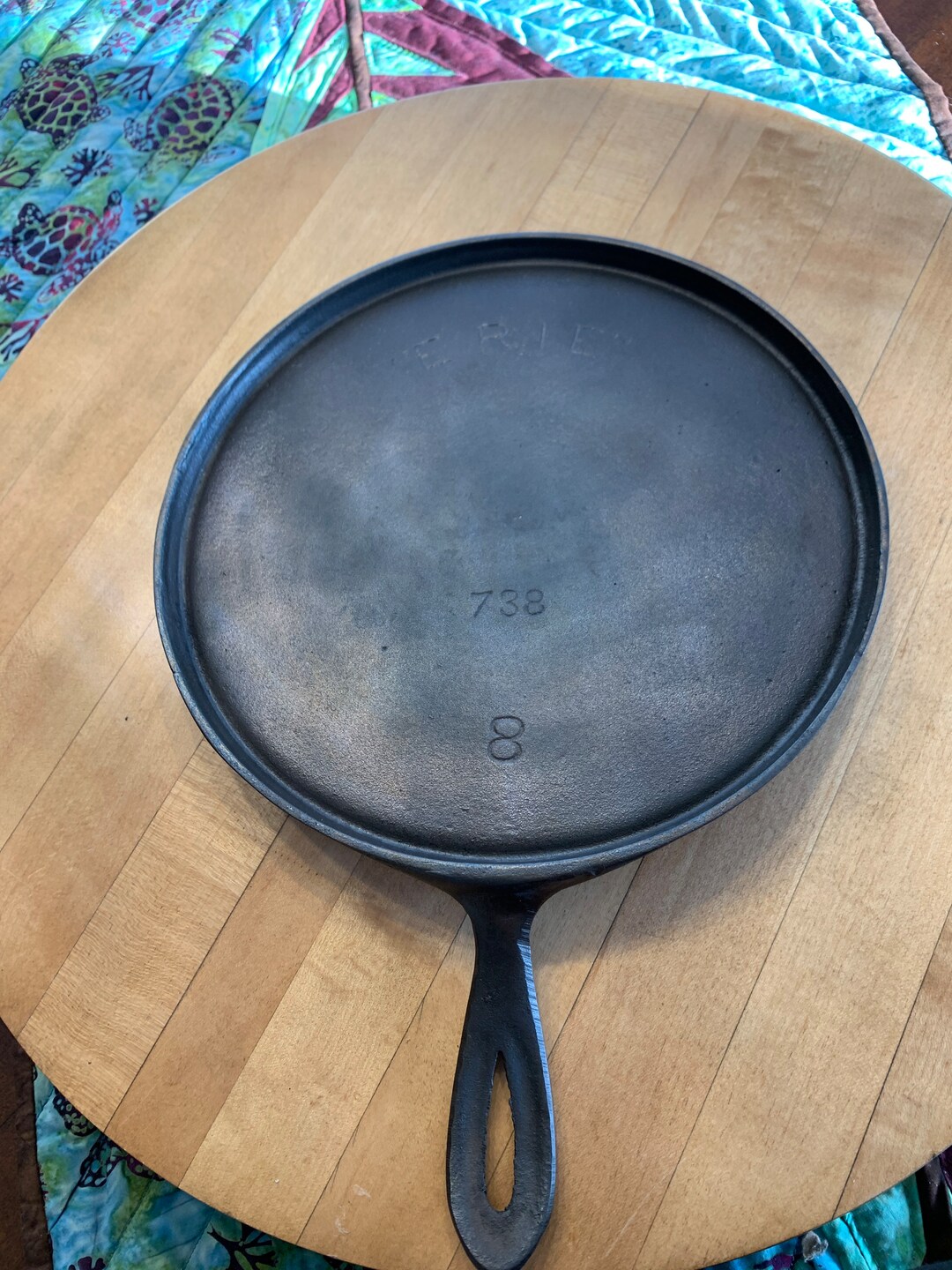 Vintage ERIE Cast Iron Griddle 738 Size 8 Etsy