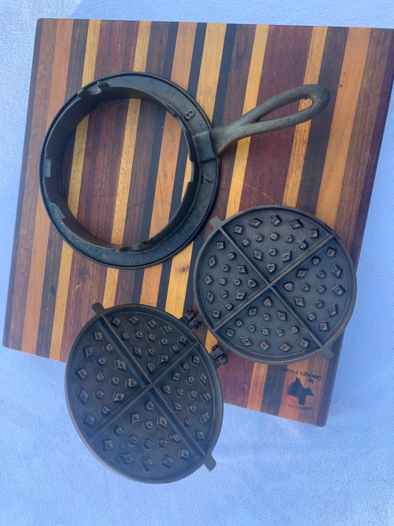 Vintage Cox and Whiteman Flip Flop Cast Iron Waffle Maker 7 8 Etsy