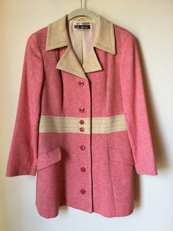 Rare 50's Pink Herringbone Coat