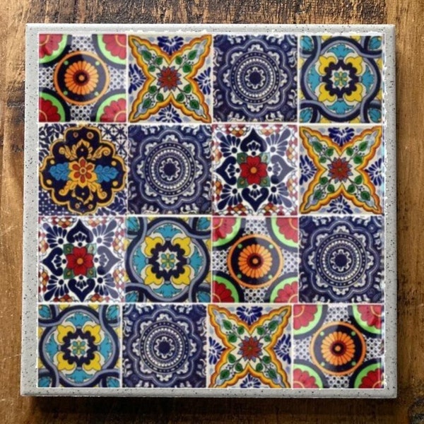 Mediterranean Mosaic - Porcelain Design Trivet (choice of 1-6) | Handmade | Home | Gift | Saucepan | Casserole Dish | Hot Plates |