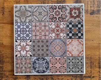 Mediterranean Mosaic - Porcelain Speckled Design Trivet (choice of 1-6) | Handmade | Home | Gift | Saucepan | Casserole Dish | Hot Plates |