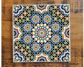 Mediterranean Mosaic - Porcelain Design Trivet (choice of 1-6) | Handmade | Home | Gift | Casserole Dish | Hot Plates | Pots |