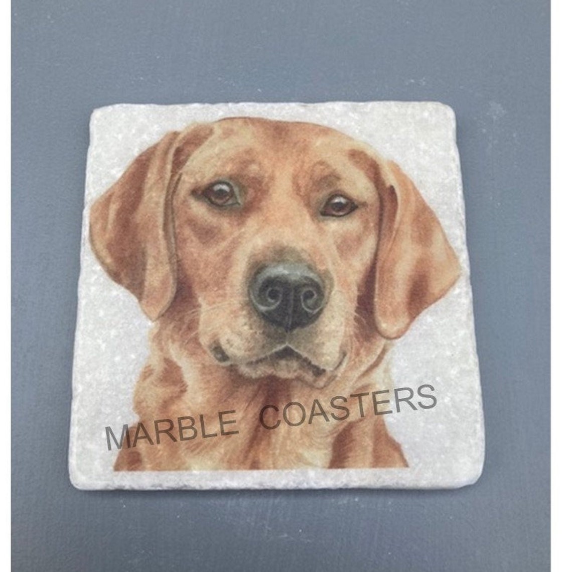 Labrador Coasters Labrador fox Red Marble Coasters & Trivet Handmade - Etsy UK