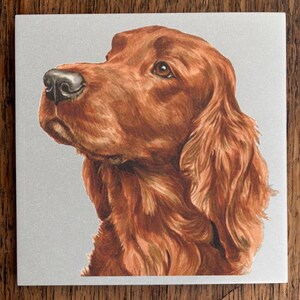 Irish Setter - Marble Coasters & Trivet | Handmade | Home | Gift | Tea | Coffee | Wine | Drink Mats | Artwork | Durable | Beer Mat | porcelain trivet