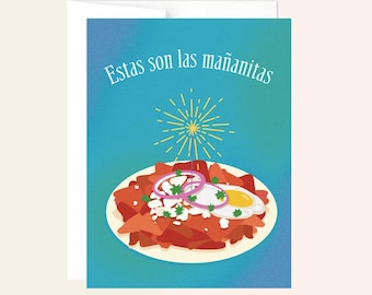 Las Mañanitas Birthday Card: Chilaquiles Breakfast, Spanish Greeting