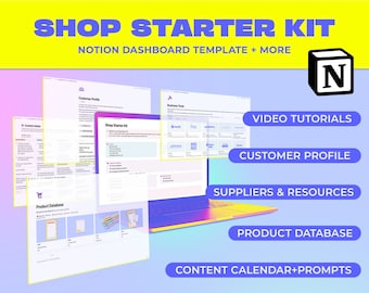 NOTION SHOP PLANNER (+ Suppliers List!) | Product-Based Business Template, Etsy Seller, Shopify, Ecommerce, Content Calendar, Small Business