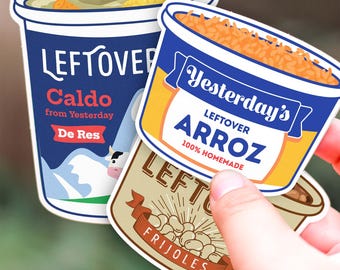Recalentado Sticker: Rest des mexikanischen Essens - Frijoles, Arroz, Caldo
