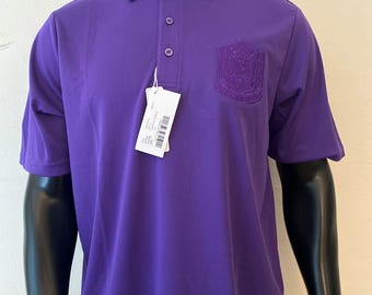 Omega Psi Phi Life Member EXTREME Performance Polo Purple on Purple