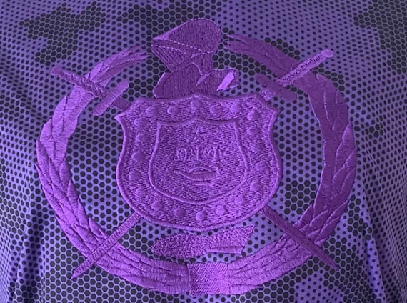 Omega Psi Phi CREST Purple CAMO Purple Performance T Shirt