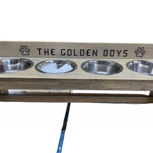 4 bowl raised pet feeder