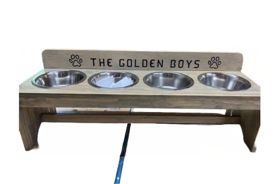 4 bowl raised pet feeder