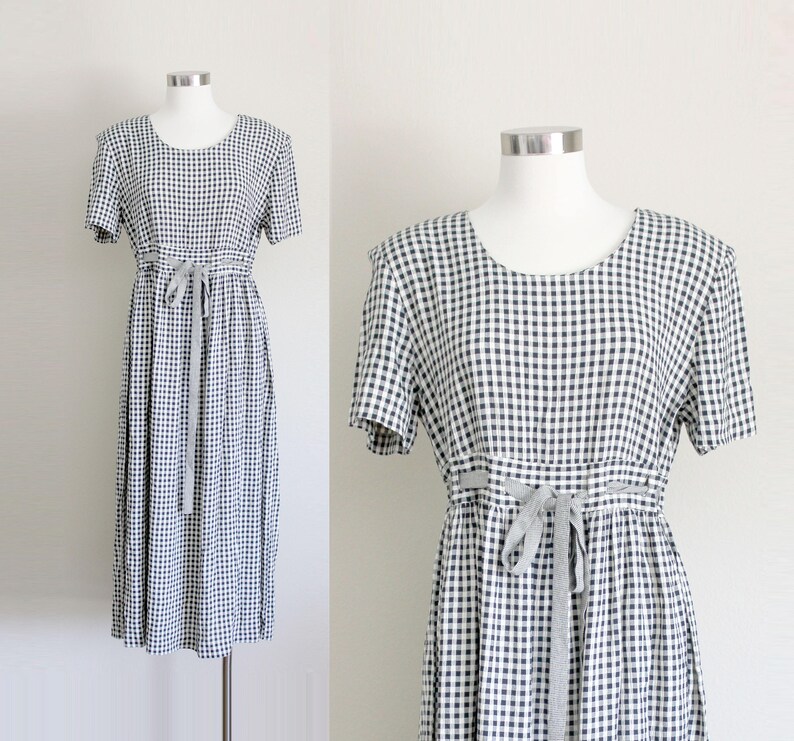 black and white gingham maxi dress