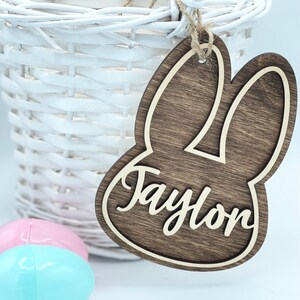 Personalized Easter Basket Tag, Easter Basket Name Tag, Wood Easter Tag, 3D Name Tags, Easter decor, Farmhouse decor, Gift for Easter