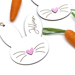 Personalized Bunny Easter Basket Tag, Easter Basket Name Tag, Wood Easter Tag, 3D Name Tags, Easter decor, Gift for Easter, Toddler Mom