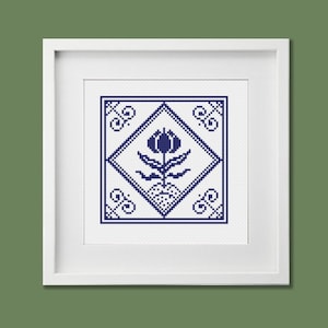 Delft Blue Tile Cross Stitch PDF Chart