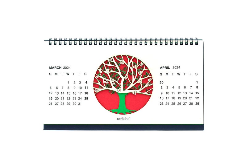 Desktop Tree of Life Calendar 2024 Paper Cut Calendar Etsy