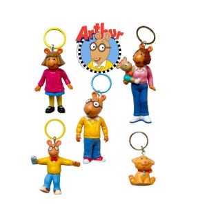Vintage PBS Arthur Keychain Bag Charm – Choose Your Character: Arthur, DW, Pal & More!