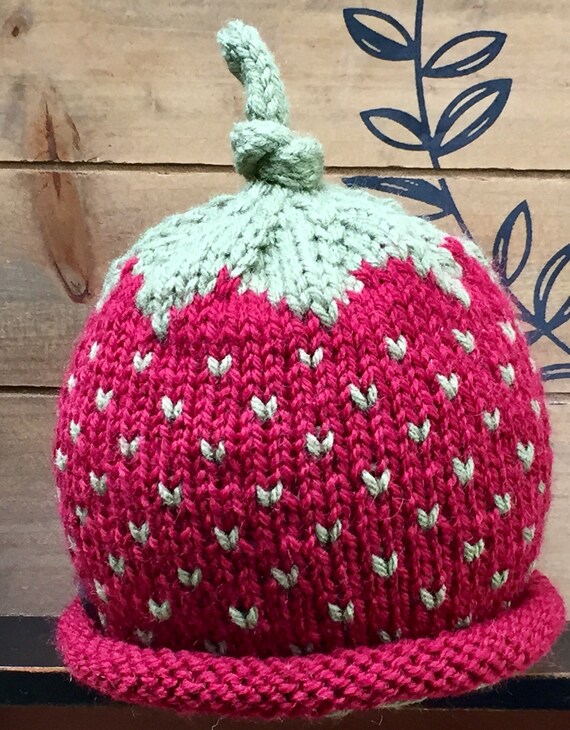 strawberry baby hat