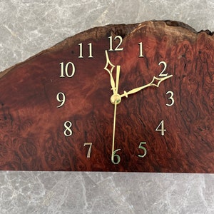 Jarrah Burl Table Or Mantle Clock With Natural Live Edge