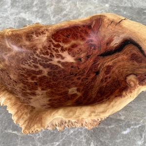 Red Mallee Burl Bowl With Natural Live Edge