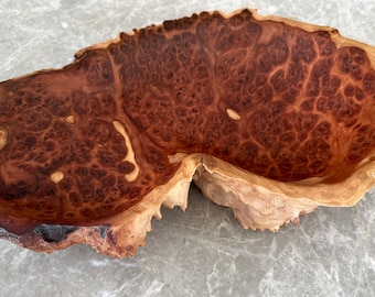 Red Mallee Burl Bowl With Natural Live Edge
