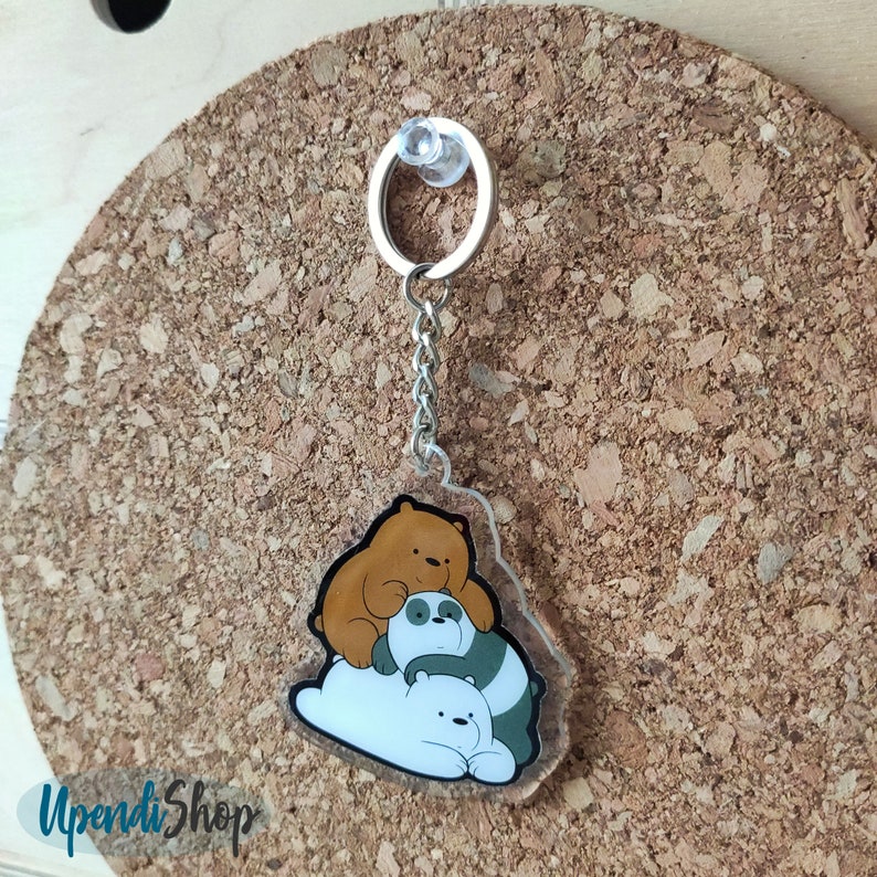 2 We Are Bears Keychain Grizzly Ice Bear & Panda Keychain Etsy