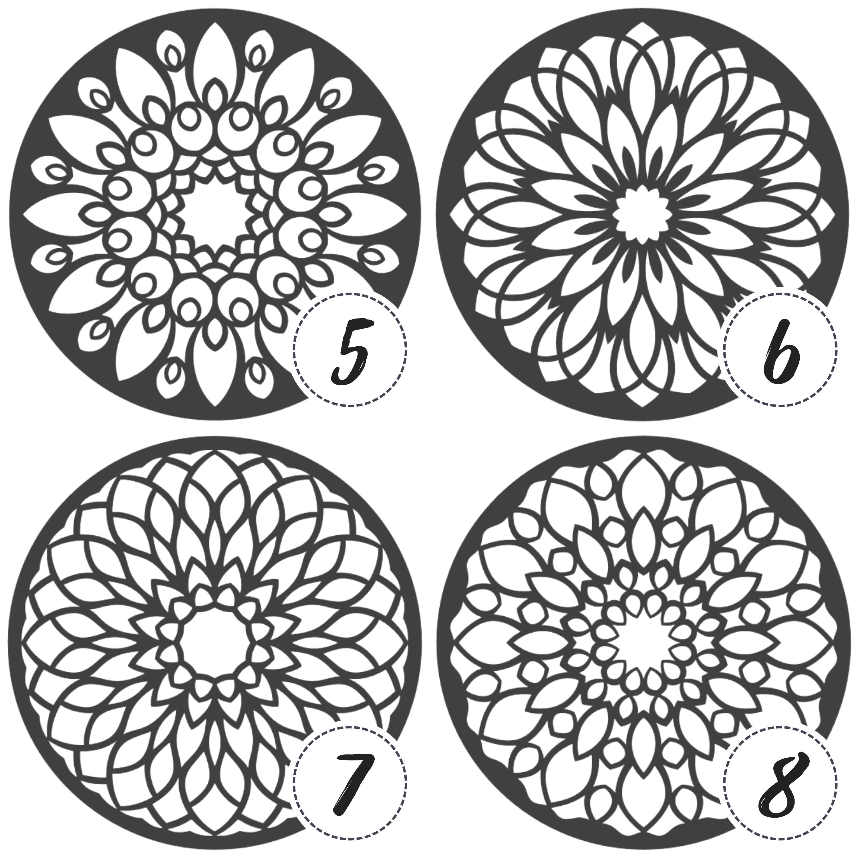 Template or Stencil With Mandalas Design Mandala Stencil Etsy